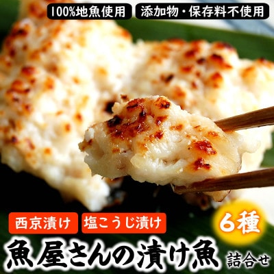 魚屋さん自家製 地魚の漬け魚 6種詰合せ(西京漬けと塩麹漬け)【配送不可地域:離島】【1109958】兵庫県新温泉町20000魚介・海産物その他 魚介・海産物