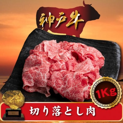 訳あり 神戸牛 切り落とし肉 500g×2 計1000g SOS2S【配送不可地域:離島】【1517914】兵庫県新温泉町22000肉牛肉