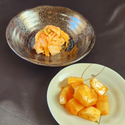 なつかしい、おばあちゃんの味!冬の旬菜、新温泉町産「キムチ、カクテキ」セット各500g×1個【配送不可地域:離島】【1552015】兵庫県新温泉町10000鍋セット・総菜・加工食品漬物・梅干・キ