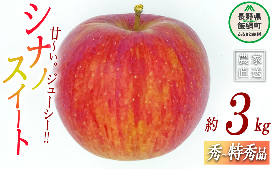 りんご シナノスイート 秀  特秀 3kg ITO果樹園 沖縄県への配送不 2023年10月中旬頃から2023年10月下旬頃まで順次発送予定 令和5年度収穫分 信州の環境にやさしい農産物認証 信州 果物 フルーツ