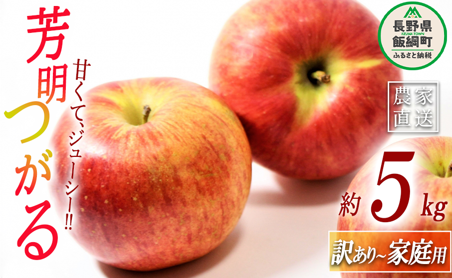 りんご 芳明つがる 訳あり 5kg 米澤農園 沖縄県への配送不可 2023年9月上旬頃から2023年9月中旬頃まで順次発送予定 令和5年度収穫分 傷 不揃い リンゴ 林檎 果物 フルーツ ほうめい つがる 信州