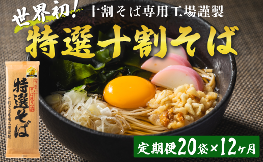 そば 特選そば 十割蕎麦 乾麺 40人前 × 12回 【 12か月 定期便 】 国産原料100%使用 十割そば専用工場謹製 山本食品 信州 10割 蕎麦 十割そば 信州そば 乾そば 小麦粉不使用 456000円 長野県 飯綱