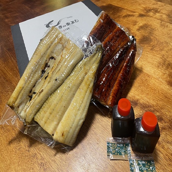 AE205.鰻の蒲焼きと白焼きセット(各1尾・計400g前後)福岡県新宮町15000魚介・海産物うなぎ