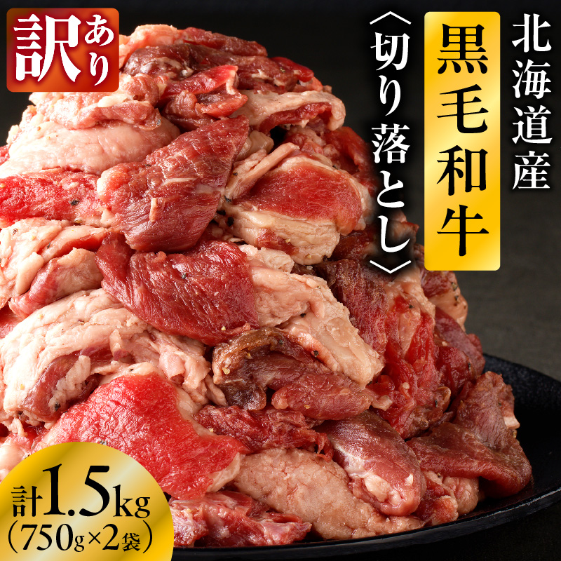【訳あり】北海道産 黒毛和牛すじ切り落とし 750g×2袋|北海道 国産 黒毛和牛 切り落とし 国産牛 お肉 牛肉 切落し 冷凍 小分け パック お取り寄せ 贅沢 おすすめ 滝川