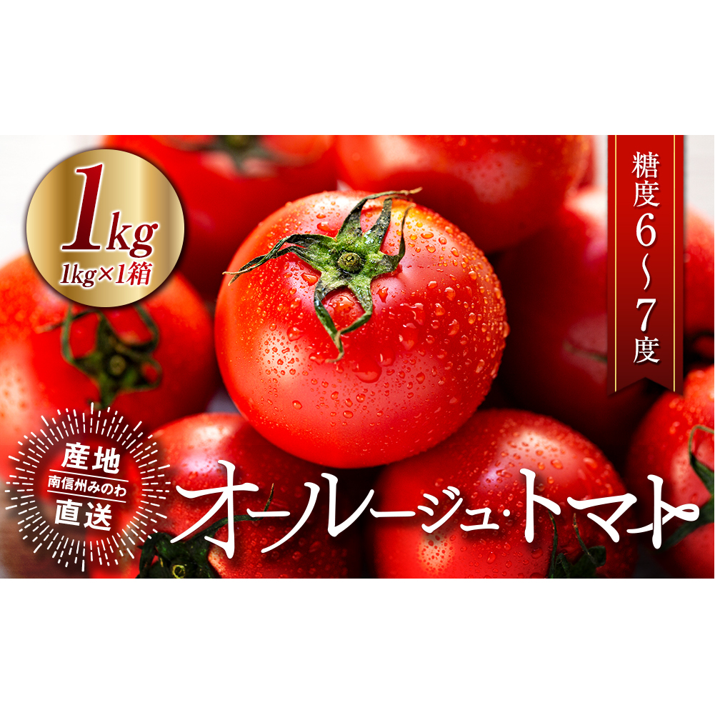 トマト 長野 オールージュトマト 1kg 野菜 夏野菜 夏 旬 旬野菜 甘い 国産 ビタミン ミネラル 抗酸化 リコピン 美容 健康 フルーツトマト フルーツ 長野県産 長野県 箕輪町長野県箕輪町12000野