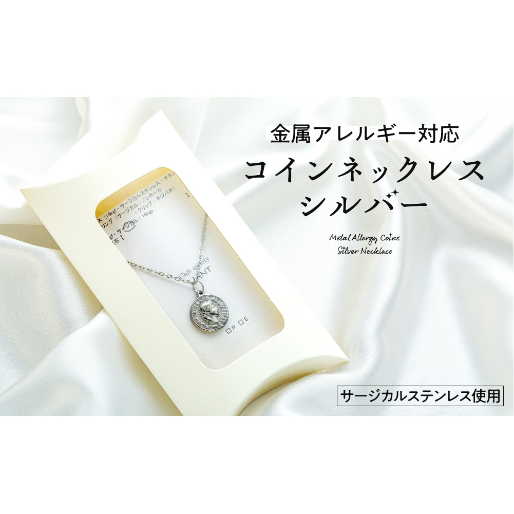 金属アレルギー対応コインネックレス シルバー アクセサリー 装飾品 小物 ファッションア ファッション小物 アイテム おしゃれ 長野県箕輪町9000衣類・装飾品・工芸品アクセサリー