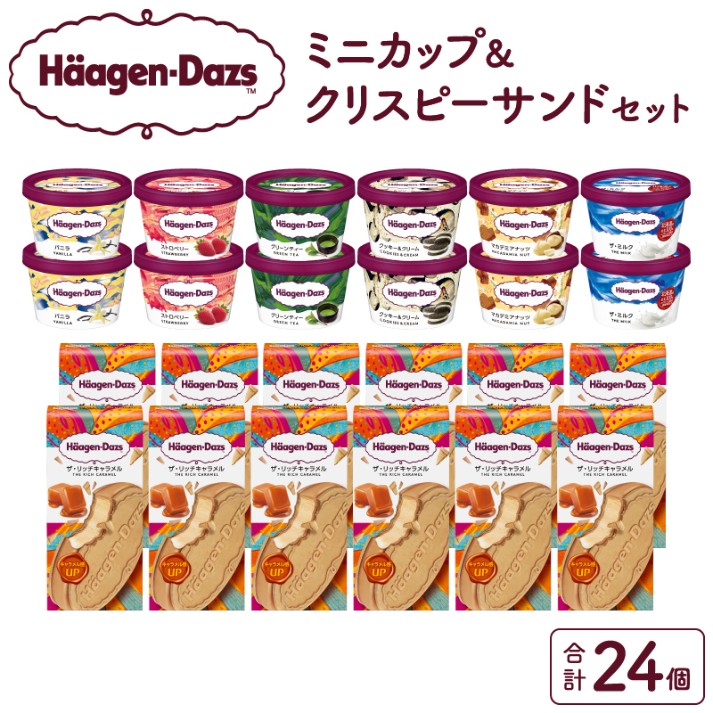 ハーゲンダッツ『ミニカップ(12個)&クリスピーサンド(12個)セット』アイスクリーム アイス スイーツ デザート_H0016-038北海道浜中町40000菓子・スイーツアイス・ジェラート