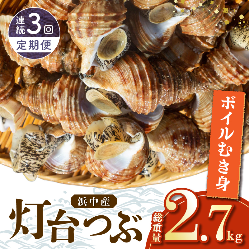 <全3回・連続>灯台つぶ定期便【総重量2.7kg】_H0023-006北海道浜中町42000魚介・海産物貝類