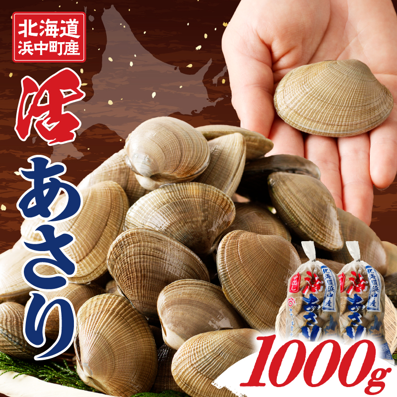 4月〜6月発送分《先行予約・期間限定》浜中町産活あさり(500g×2袋セット)_H0023-029-02北海道浜中町6000魚介・海産物貝類