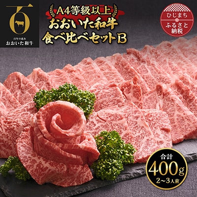 おおいた和牛 食べ比べセットB( 上カルビ & 上ロース )(合計400g)2〜3人前【配送不可地域:離島】【1292973】大分県日出町28000肉牛肉