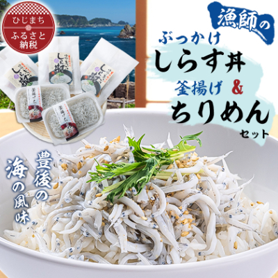 豊後の海の風味 口いっぱいに広がる新鮮な味わい 漁師のぶっかけしらす丼&釜揚げちりめん【配送不可地域:離島】【1401172】大分県日出町12000魚介・海産物その他 魚介・海産物