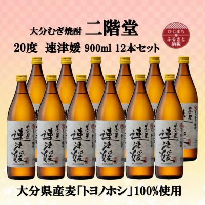 大分むぎ焼酎 二階堂速津媛20度(900ml)12本セット【1494429】大分県日出町46000酒・アルコール焼酎