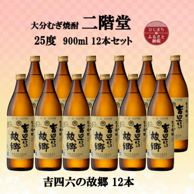 大分むぎ焼酎 二階堂吉四六の故郷25度(900ml)12本セット【1494443】大分県日出町45000酒・アルコール焼酎