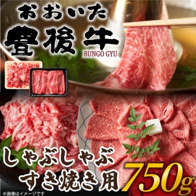 訳あり!おおいた豊後牛しゃぶしゃぶすき焼き750gセット(日出町)【配送不可地域:離島】【1571279】大分県日出町11000肉牛肉