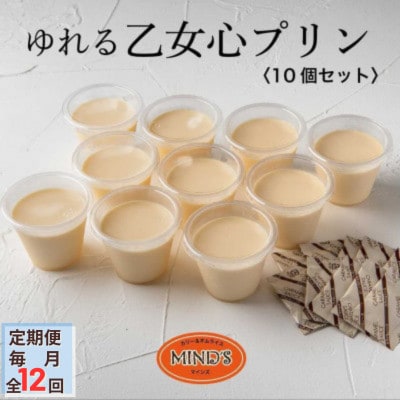 【毎月定期便】ゆれる乙女心プリン 10個セット全12回【配送不可地域:離島】【4064268】大分県日出町170000菓子・スイーツプリン・ゼリー