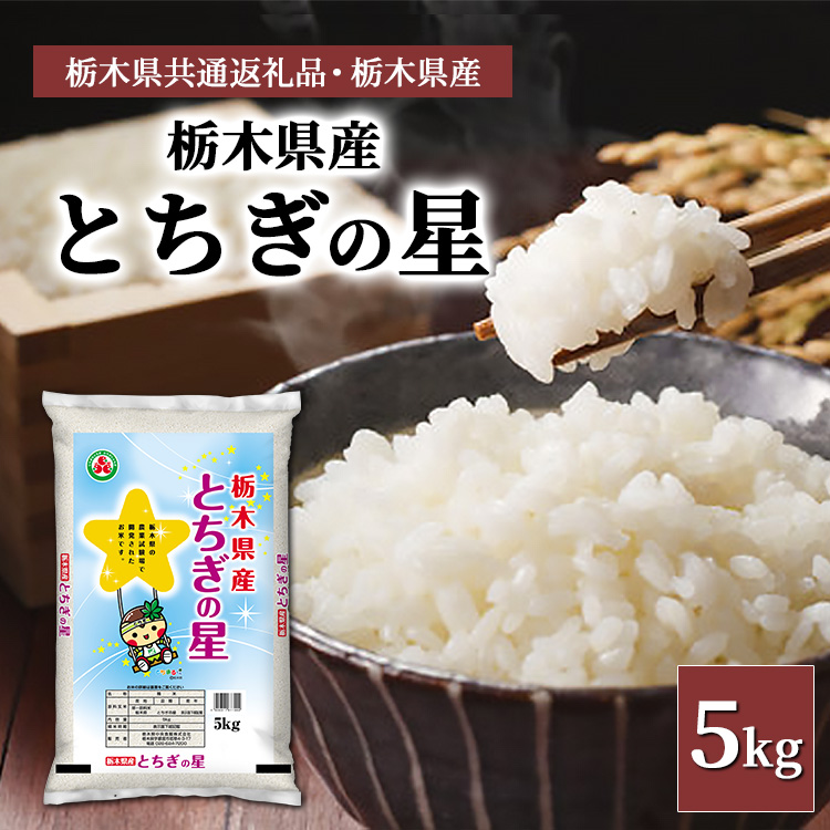栃木県産とちぎの星 5kg【栃木県共通返礼品・栃木県産】◆ ※2025年10月中旬頃より順次発送予定栃木県宇都宮市20000米・パン白米