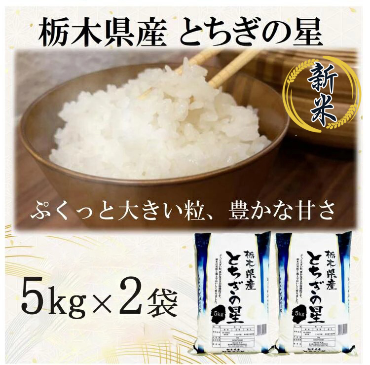 【令和7年産】栃木県産とちぎの星 (精米)5kg×2袋 | お米 白米 一等米  栃木県 宇都宮市 ※離島への配送不可栃木県宇都宮市33000米・パン白米
