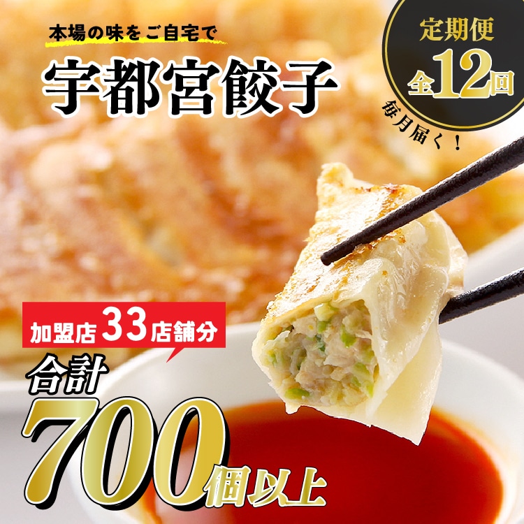【12ヶ月定期便】宇都宮餃子 32店舗定期便 計700個以上 | ぎょうざ 冷凍餃子 冷凍食品 惣菜 栃木県 宇都宮市 ※着日指定不可栃木県宇都宮市202000鍋セット・総菜・加工食品総菜