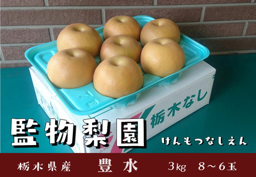 栃木県産 梨【豊水】3kg(8〜6玉) ※2025年9月上旬〜9月中旬頃に順次発送予定 ※離島への配送不可栃木県宇都宮市11000果物・フルーツりんご・梨