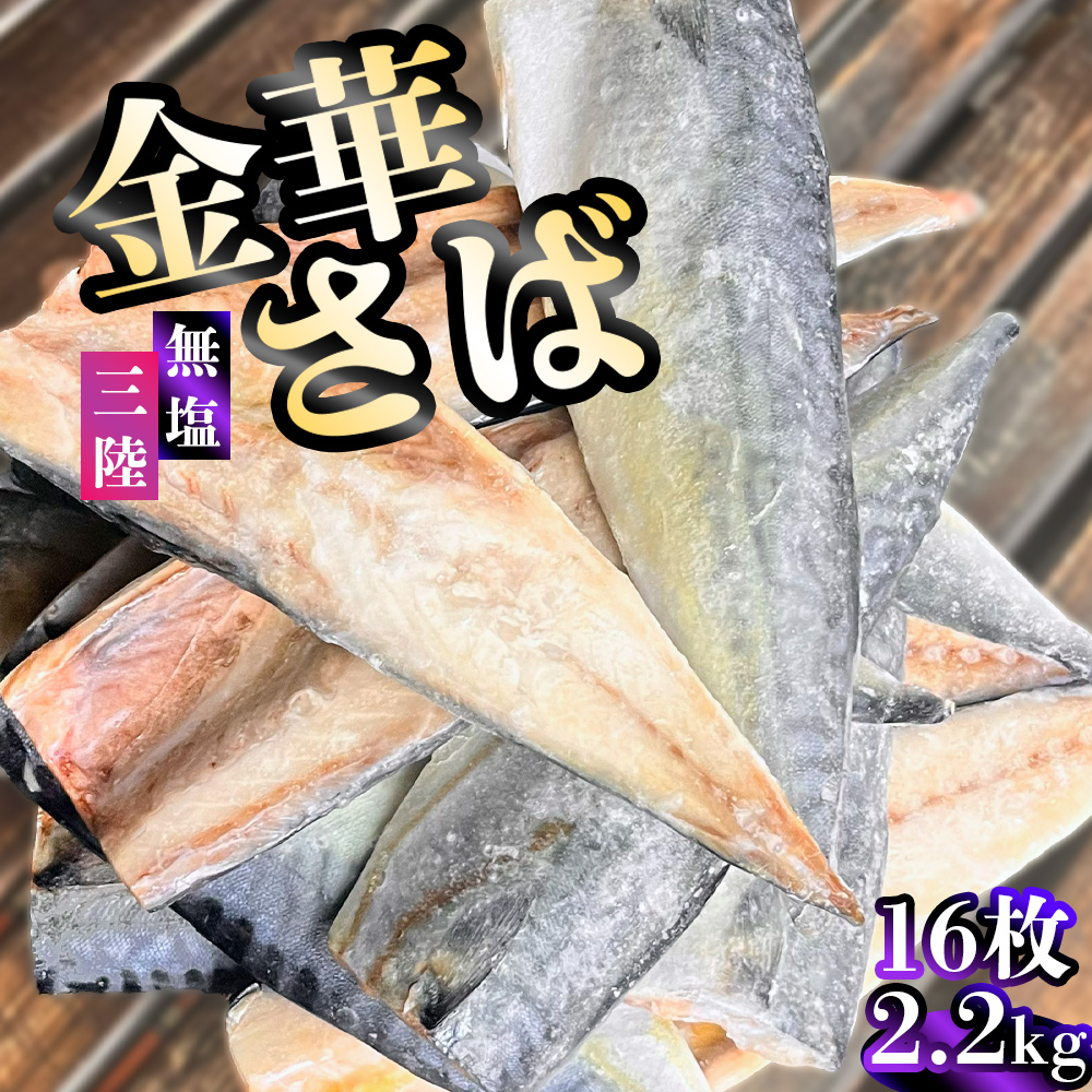三陸産 金華さば 半身フィレ 16枚(2.2kg) 無塩 冷凍 バラ凍結 ブランド 国産 宮城県産 金華山沖 三陸沖 金華さば さば 鯖 サバ 魚介 大容量 焼き魚 煮魚 味噌煮 お弁当 おかず おつまみ 宮城県