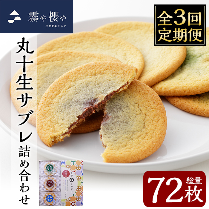 C-086-C 【3回定期便】丸十生サブレ詰め合わせ(12枚入×2箱×3回 計72枚)【徳重製菓とらや】霧島市 生サブレ サブレ しっとり なめらか マイルド お菓子 焼菓子 おやつ お土産 贈り物 手土産 チ