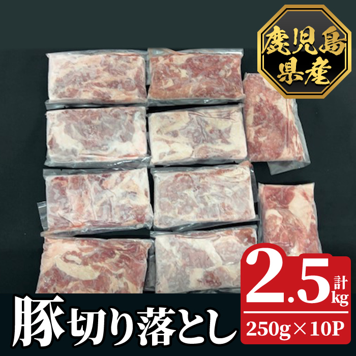 K-618-B 鹿児島県産豚切り落とし 真空パック250g×10P(計2.5kg)【ハピネス】霧島市 肉 豚肉 豚 精肉 鹿児島県産 切り落とし セット 小分け 冷凍鹿児島県霧島市23000肉