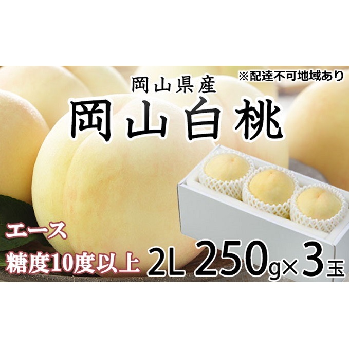 桃 2026年 先行予約 岡山 白桃 エース 3玉×約250g(2Lサイズ) JA おかやま のもも(早生種・中生種) もも モモ 岡山県産 国産 フルーツ 果物 ギフト 甘い 美味しい 産地直送 贈り物 高糖度 岡