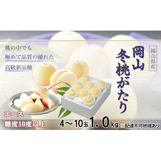 桃 岡山冬桃がたり エース 4〜10玉 約1kg もも モモ 岡山県産 国産 フルーツ 果物 ギフト JA吉備路 デザート 食後 おやつ 新品種 希少 高級白桃 芳香な香り 岡山県玉野市37000果物・フルーツもも