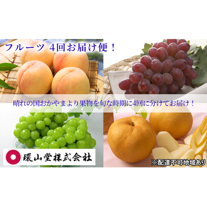 フルーツ 2025年 先行予約 4回お届け便!  環山堂 セレクト 晴れの国 おかやま より 果物 を旬な時期に4回に分けてお届け! 桃 葡萄 梨 岡山県産 国産 果物 セット ギフト 岡山県玉野市60000果