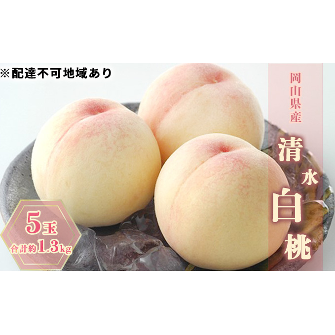 桃 2026年 先行予約 清水白桃 5玉 合計約1.3kg もも モモ 岡山県産 国産 フルーツ 果物 ギフト岡山県玉野市29000果物・フルーツ
