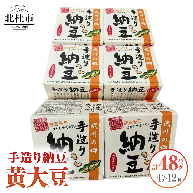 武川の郷 手造り納豆 黄大豆50g×4p 12個山梨県北杜市18000鍋セット・総菜・加工食品その他 鍋セット・総菜・加工食品