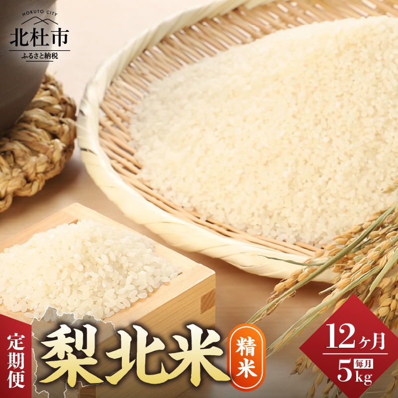 【令和7年度米】【12ヶ月定期便】JA梨北米(精米)5kg山梨県北杜市212000米・パン白米