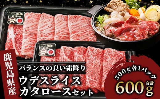 【肉質等級5等級】鹿児島黒牛カタロース・ウデスライスセット(JAいぶすき/022-1140)D101 牛肉 すき焼き しゃぶしゃぶ スライス 冷凍 肉 黒毛和牛 和牛 国産 A5 肩ロース ウデ鹿児島県指宿市22000
