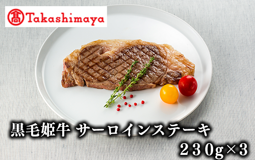 <高島屋選定品>黒毛姫牛サーロインステーキ(230g×3)(TK050-1808/58D0016)鹿児島県指宿市50000肉牛肉
