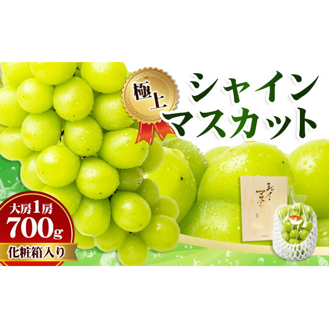 極上 シャインマスカット 大房 700g 1房 化粧箱  マスカット 葡萄 ぶどう ブドウ フルーツ 果物 くだもの 果実 旬の果物 旬のフルーツ 贈答用 ギフト プレゼント 香川 香川県 東かがわ市香川県