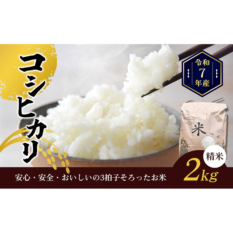 令和7年産香川県産コシヒカリ2kg(精米) お米 香川県東かがわ市7000米・パン白米