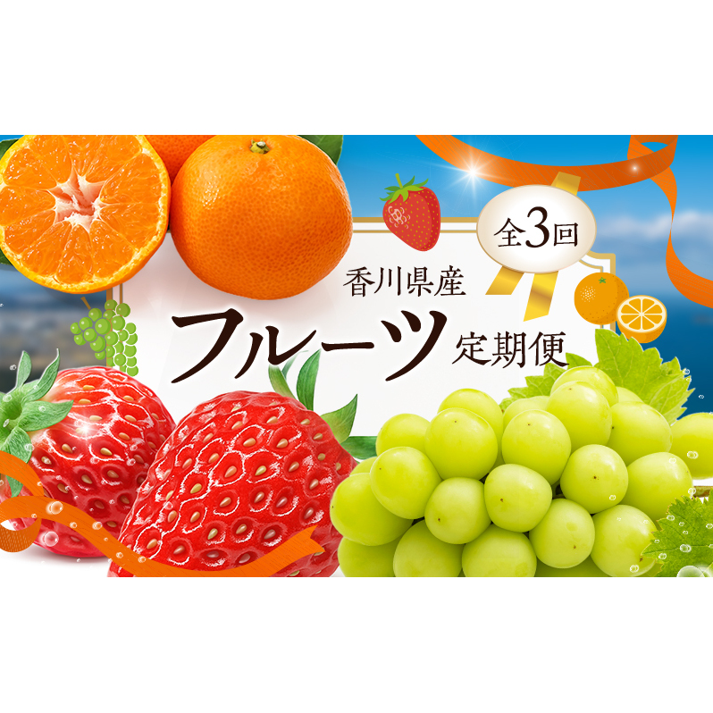 フルーツ定期便(3回)【さぬきひめ苺】【温室シャインマスカット 】【温州みかん】香川県東かがわ市42000果物・フルーツ