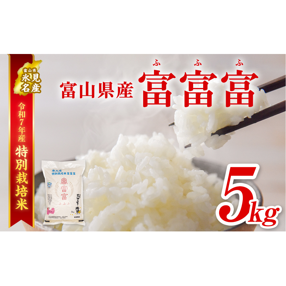 令和7年産 富山県産特別栽培米 富富富5kg<2025年9月中旬以降発送>富山県氷見市18000米・パン白米