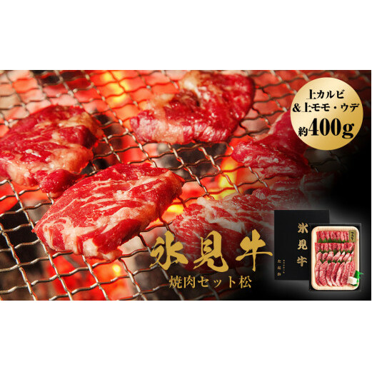 氷見牛焼肉セット松(上カルビ&上モモ・ウデ約400g)富山県氷見市22000肉牛肉