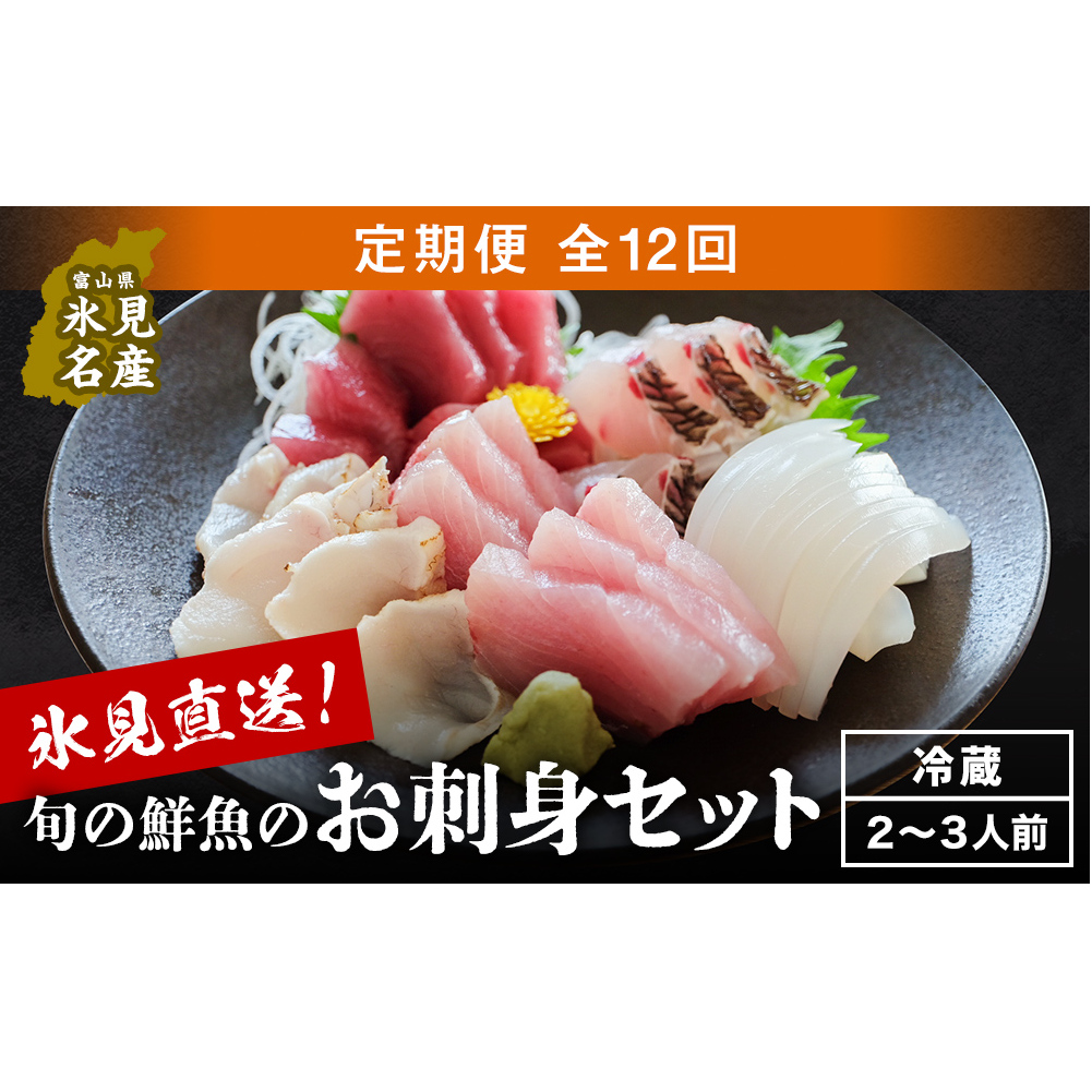 【配送地域限定】 産地直送 氷見漁港 朝どれ鮮魚お刺身セット定期便12ヶ月連続富山県氷見市164000魚介・海産物その他 魚介・海産物