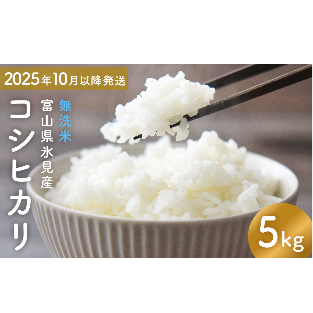 コシヒカリ 無洗米 5kg 富山県氷見産 <2025年10月以降発送> 富山県 氷見市 米 コシヒカリ富山県氷見市17000米・パン無洗米