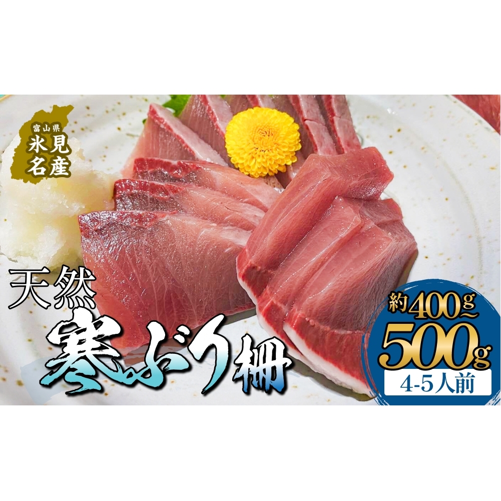 【先行予約】氷見産 天然寒ぶり 柵 4-5人前 約400g-500g 【2025年11月中旬以降順次発送】 釣屋魚問屋直営 ひみ岸壁市場 富山県 氷見 氷見漁港 能登 寒ブリ 天然鰤 サク ひみ岸壁市場 天然 鮮魚 ブ
