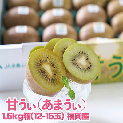 福岡限定!ブランドキウイ「甘うぃ(あまうぃ)」約1.5kg箱(12-15玉)(大野城市)【配送不可地域:離島】【1125950】福岡県大野城市11000果物・フルーツその他 果物・フルーツ