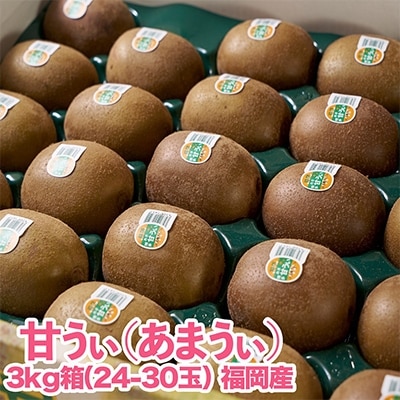 福岡限定!ブランドキウイ「甘うぃ(あまうぃ)」約3kg箱(24-30玉)(大野城市)【配送不可地域:離島】【1125951】福岡県大野城市15000果物・フルーツその他 果物・フルーツ