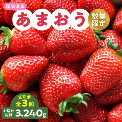 【発送月固定定期便】福岡県産あまおう約270g×4パック全3回【配送不可地域:離島】【4061046】福岡県大野城市33000果物・フルーツいちご