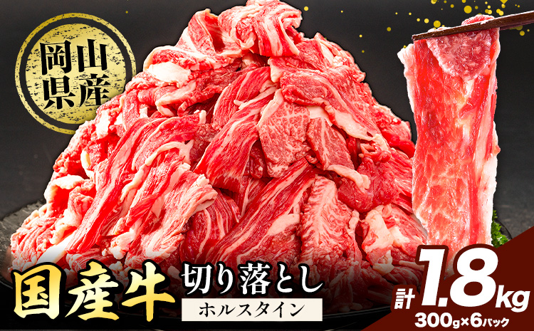 牛肉 肉 国産牛 切り落とし ホルスタイン 大容量 小分け 1.8kg 《30日以内に出荷予定(土日祝除く)》岡山県産 岡山県 笠岡市 お肉 にく カレー 牛丼 牛肉 切り落し 小分け 切落し 牛肉 小分け 牛