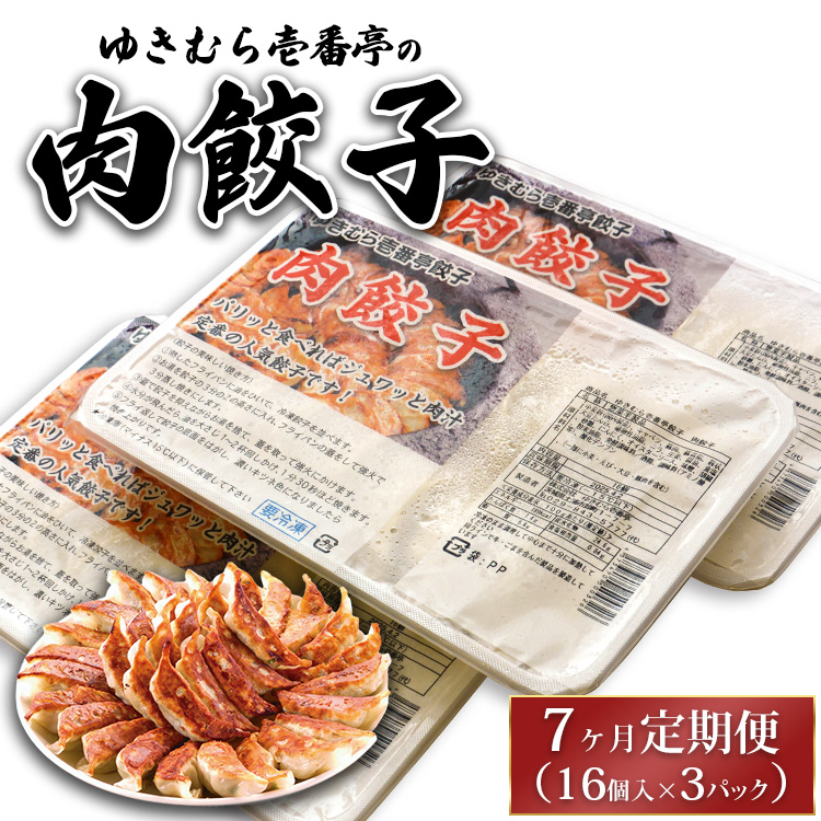 【7ヶ月定期便】ゆきむら壱番亭の肉餃子3パック(48個入り) ※離島への配送不可茨城県土浦市35000鍋セット・総菜・加工食品その他 鍋セット・総菜・加工食品