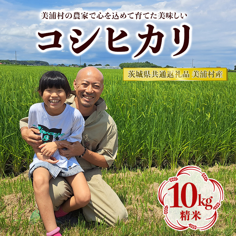 【令和7年産】コシヒカリ 精米 10kg【茨城県共通返礼品 美浦村産】◇ ※2025年9月中旬頃より順次発送予定茨城県土浦市28000米・パン白米