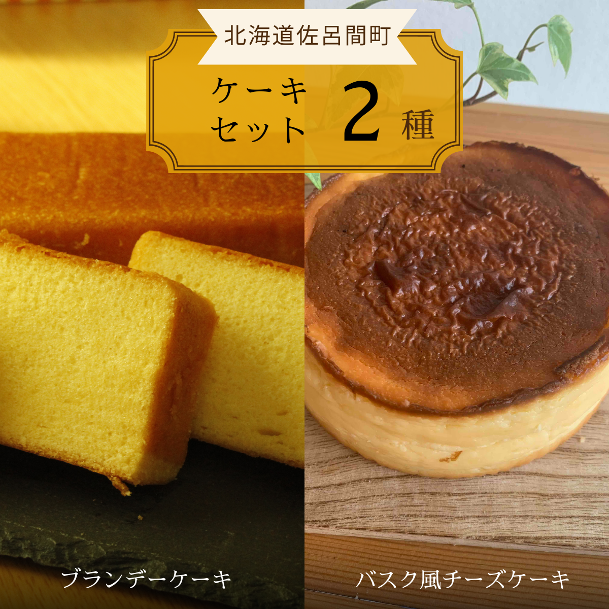 2種のケーキセット(ブランデーケーキ・バスク風チーズケーキ) SRMJ049北海道佐呂間町12000菓子・スイーツケーキ・カステラ