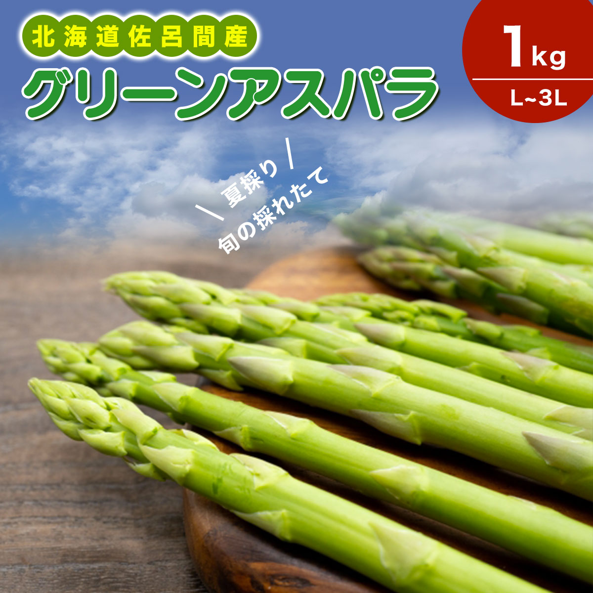 【夏採り】 グリーンアスパラ 1kg(L〜3L)旬の採れたて 北海道 佐呂間産(2025年7月出荷開始先行予約) SRMM016北海道佐呂間町10000野菜・きのこその他 野菜
